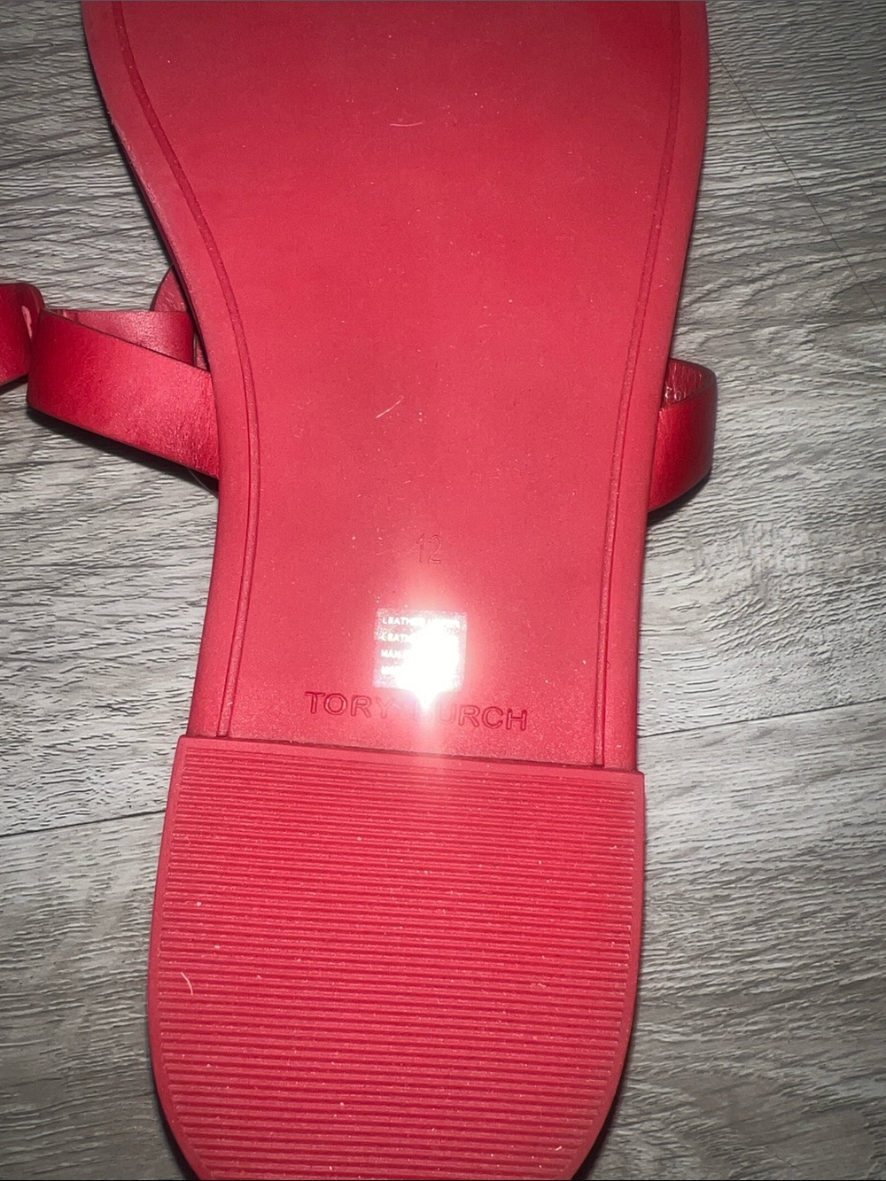Tory Burch Miller Soft Calf Leather Sandals Sz 12 Red summer Luxe Resort vacay - Picture 5 of 8